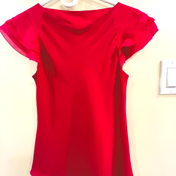 Fuchsia Ruffled Sleeve Top - Picture 2 of 3
